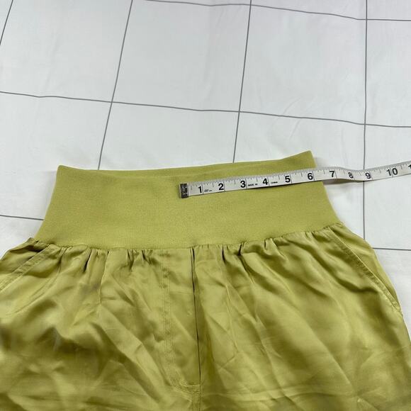 Cinq a Sept Pants Womens Small Green Giles Cupro Jogger Cargo Crop Pull On Tea - Picture 13 of 14